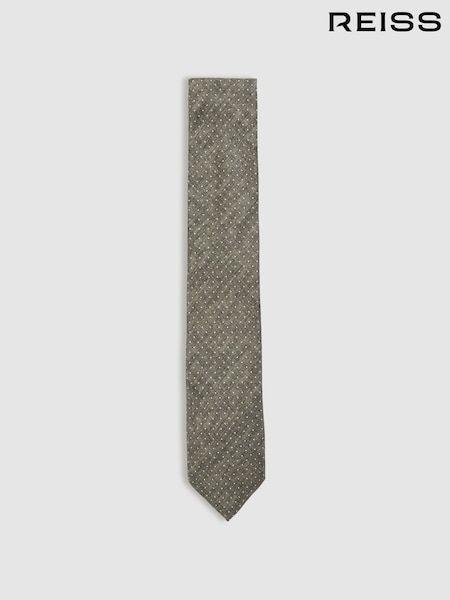 olive - Reiss Aurelio Silk Pin-Dot Tie (F24383) | 106 €