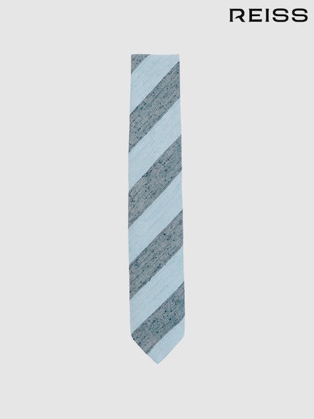 Reiss Soft Blue Ercole Silk-Blend Textured Stripe Tie (F24392) | €88