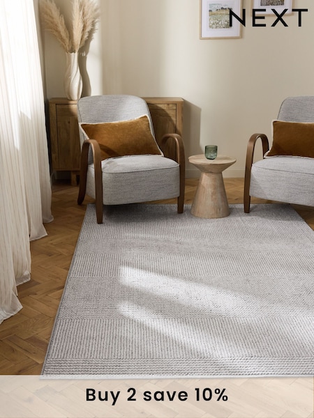 Grey Albie Texture Stripe Rug (F24447) | €59 - €338