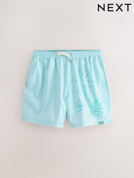 Green Snoopy License Printed Swim Shorts (F24451) | R$ 210