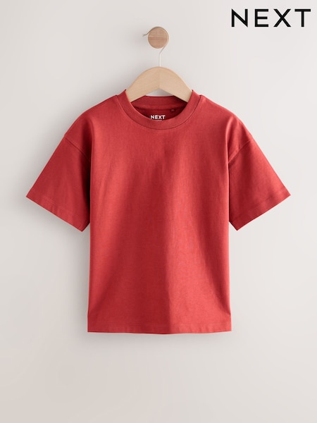 Rust Red Relaxed Fit Short Sleeve 100% Cotton T-Shirt (3-17yrs) (F24506) | AED25 - AED41