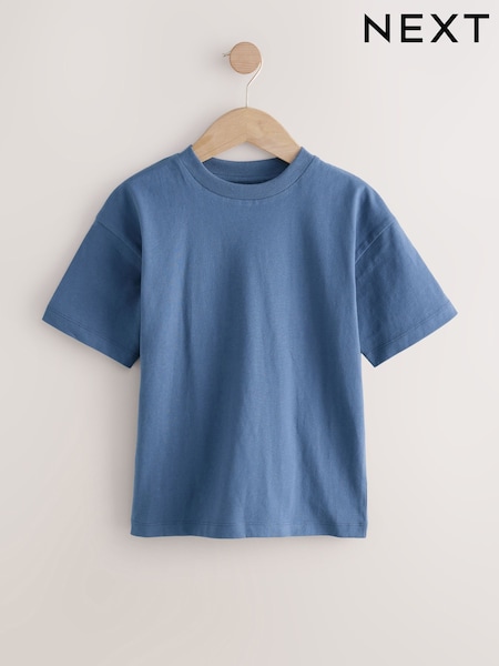 Mid Blue Relaxed Fit Short Sleeve 100% Cotton T-Shirt (3-17yrs) (F24508) | AED25 - AED41