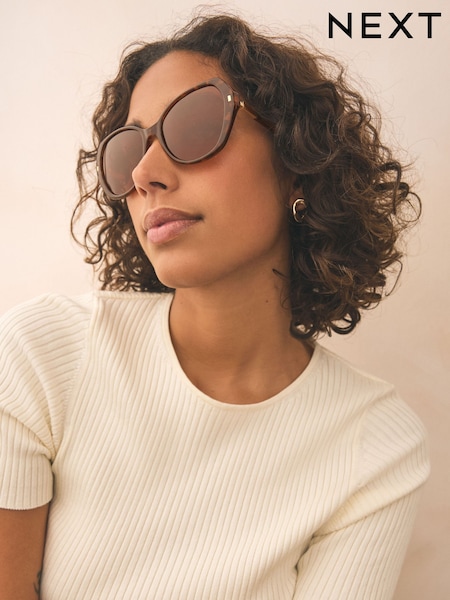 Tortoiseshell Brown Large Sunglasses (F24517) | R$ 130