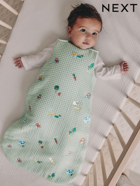 Gingham Embroidered Farm 2.5 TOG Sleeveless Sleep Bag (F24716) | €37 - €43