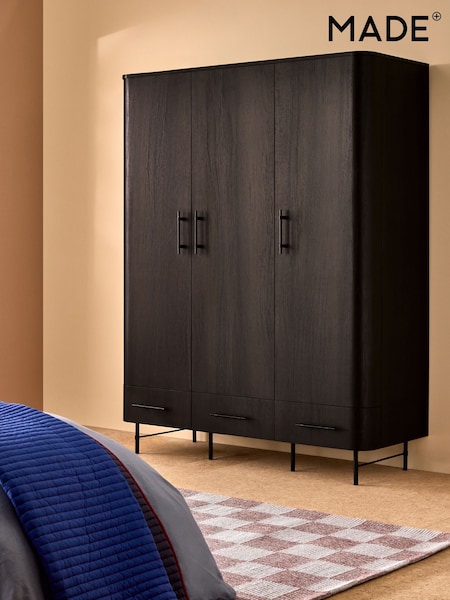 MADE.COM Dark Oak Effect Zeke Triple Wardrobe (F24735) | €1,007