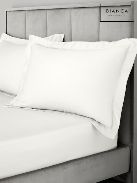 Bianca Ivory 400 Thread Count 100% Cotton Sateen Fitted Sheet (F24752) | €29 - €53