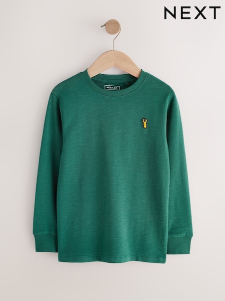 Forest Green Long Sleeve Cosy Stag T-Shirt (3-16yrs) (F24782) | €7 - €12