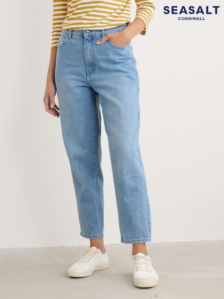 Seasalt Cornwall Blue Tall 100% Cotton Towan Barrel Leg Jeans (F24784) | €107