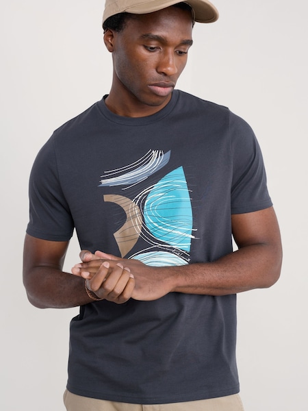Seasalt Cornwall Blue Mens Midwatch 100% Cotton T-Shirt (F24798) | €47