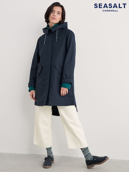 Seasalt Cornwall Blue Petite Seafaring Waterproof Coat (F24800) | €210