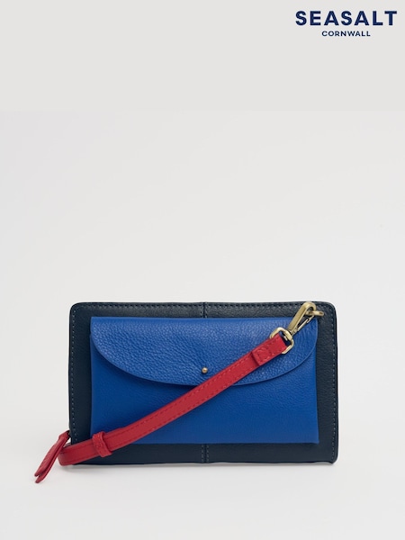 Seasalt Cornwall Blue Multitude Leather Cross-Body Bag (F24831) | €104