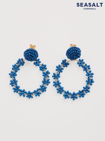 Seasalt Cornwall Blue Beaded Circle Earrings (F24863) | €33