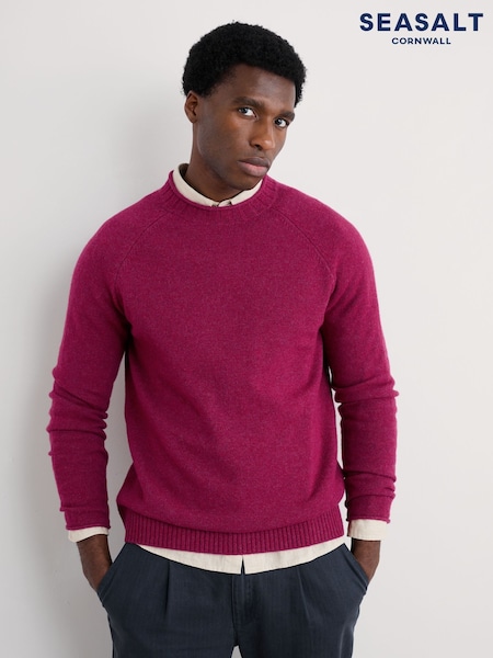 Seasalt Cornwall Purple Mens Fitcher Knitted Jumper (F24865) | €142
