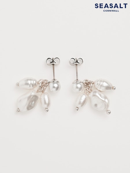 Seasalt Cornwall White Corsage Pearl and Bead Earrings (F24875) | €37