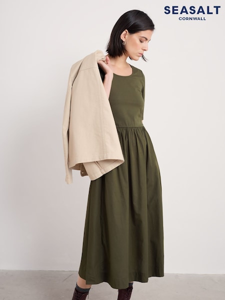 Seasalt Cornwall Green Petite Madder Rich Above Ankle Dress (F24879) | €49