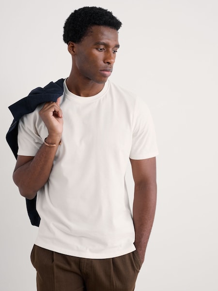 Seasalt Cornwall White Mens Merthen 100% Cotton T-Shirt (F24884) | AED163