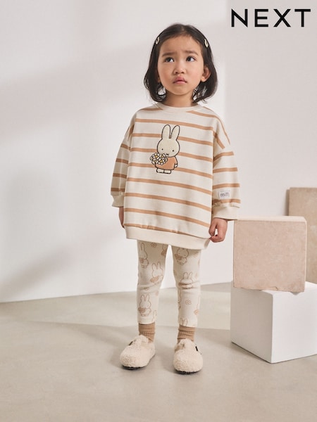 Cream Stripe Miffy Sweatshirt & Leggings Set (3mths-7yrs) (F24931) | €26 - €32