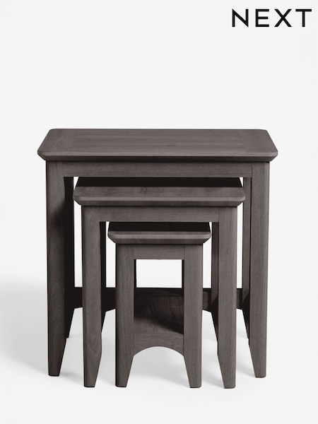 Dark Oakham Oak Effect Rectangle Set of 3 Nest of Tables (F24940) | €365