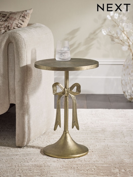 Gold Metal Bow Side Table (F24945) | €185