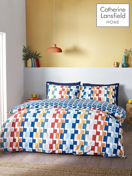 Catherine Lansfield Bryson Geo Reversible Duvet Cover Set (F24972) | €23 - €46