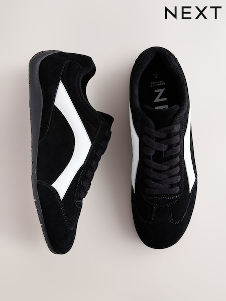 Schwarz - Forever Comfort® Leather Slimsole Lace-Up Trainers (F25005) | 61 €