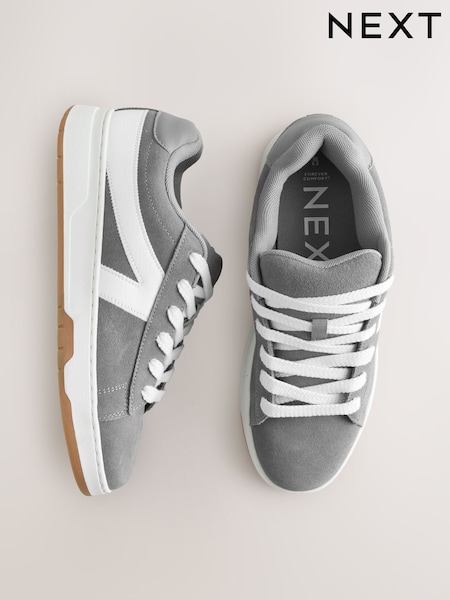 Grey Forever Comfort® Chunky Lace-Up Side Stripe Trainers (F25011) | R$ 385