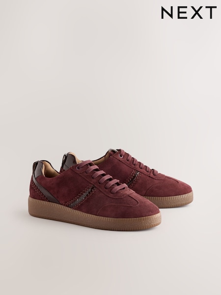 Rojo burdeos - Forever Comfort® Leather Chunky Sole Lace-Up Trainers (F25020) | 72 €