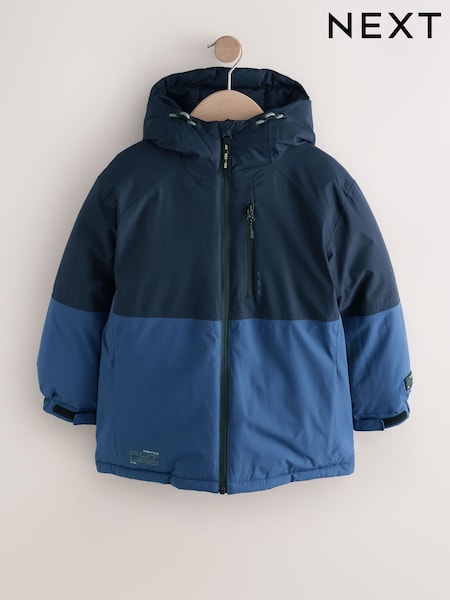 Blue Colourblock Waterproof Inner Wadded Coat (3-16yrs) (F25050) | 208 QAR - 287 QAR