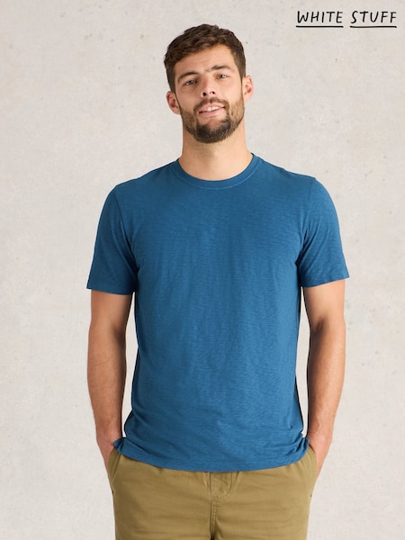 White Stuff Blue Abersoch Short Sleeve 100% Cotton T-Shirt (F25074) | €35