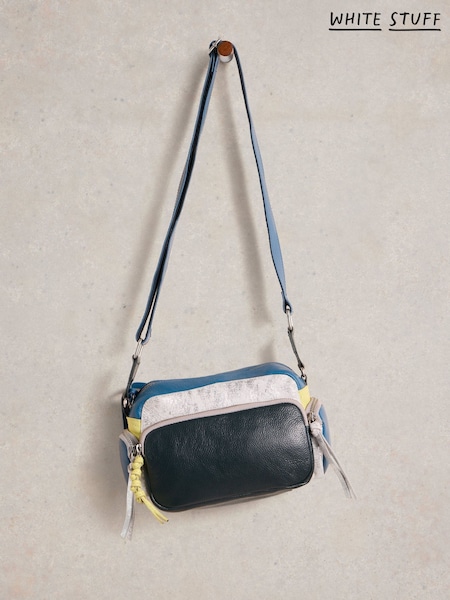 White Stuff Blue Leopard Print Lana Camera Bag (F25075) | €53