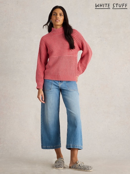 White Stuff Pink Marley Mix 100% Organic Cotton Jumper (F25106) | ₪430