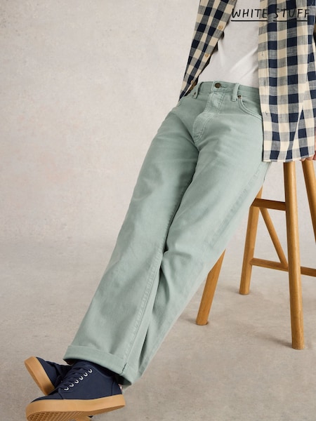 כחול  - White Stuff Eastwood Garment Dye Jeans (F25114) | ‏315‏₪