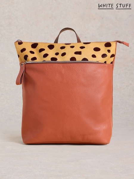 White Stuff Pink Farrah Leather Backpack (F25121) | €113