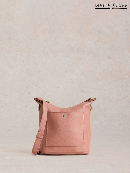 White Stuff Pink Mini Fern Leather Crossbody Bag (F25128) | $86