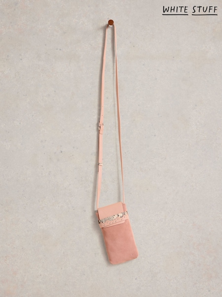White Stuff Pink Emmy Leather Phone Bag (F25129) | ₪224