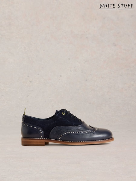 White Stuff Blue Thistle Studded Lace Up Brogues (F25140) | 434 QAR