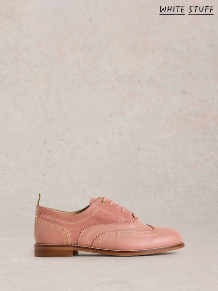 White Stuff Pink Thistle Studded Lace Up Brogues (F25144) | R$ 740