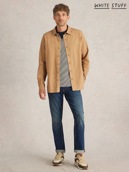 White Stuff Brown Bruton Oxford 100% Organic Cotton Shirt (F25166) | €39