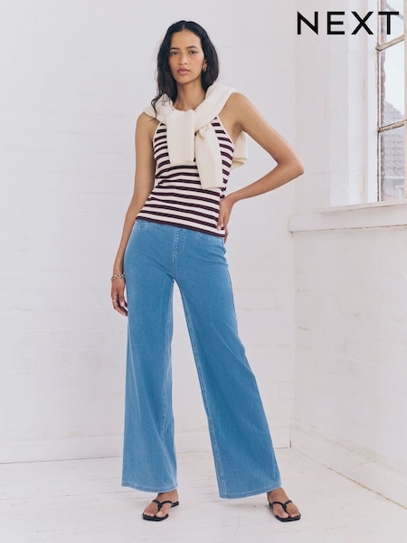 Decolorat - Evazat Denim Jersey Colanți (F25189) | 185 LEI