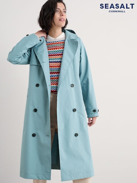 Seasalt Cornwall Penweathers Waterproof Trench 100% Organic Cotton Coat (F25196) | 256 €