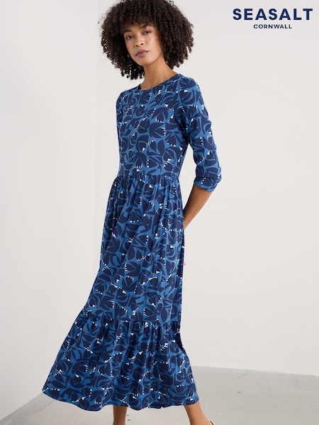 Seasalt Cornwall Blue Tor View Jersey Dress (F25199) | €46