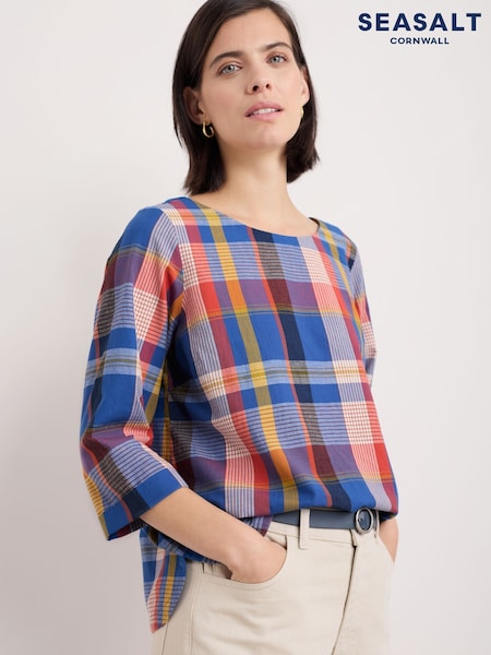 Seasalt Cornwall 100% Cotton Riding High Checked Top (F25202) | €61
