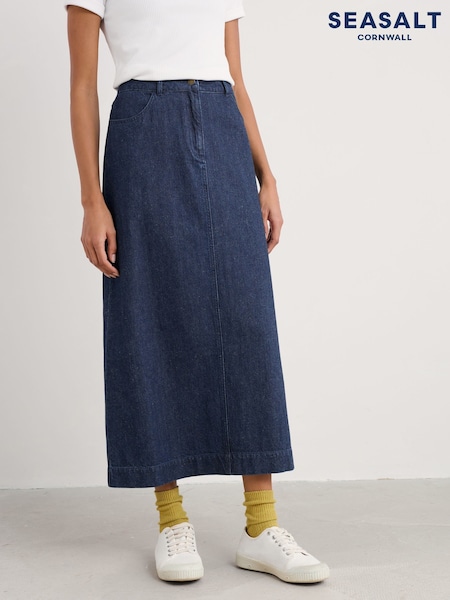 Seasalt Cornwall Cherry, Strawberry Tree Midi Denim Skirt (F25216) | 99 €