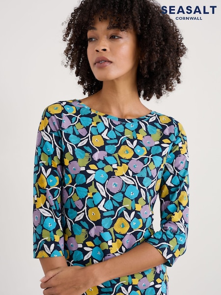 Schwarz - Seasalt Cornwall Easel 3/4 Sleeve Top (F25231) | 27 €