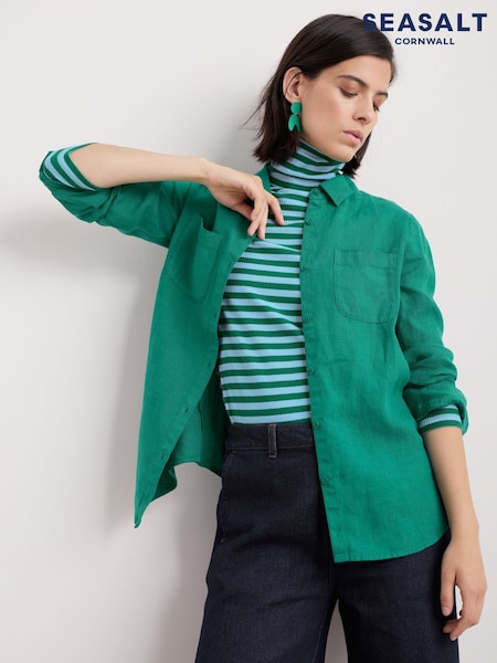Verde - Seasalt Cornwall Hazel Branch 100% Lenjerie de pat Cămăși (F25241) | 344 LEI