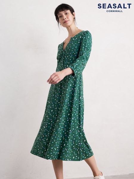 Seasalt Cornwall Rosemullion 100% Organic Cotton Jersey Midi Dress (F25246) | €110