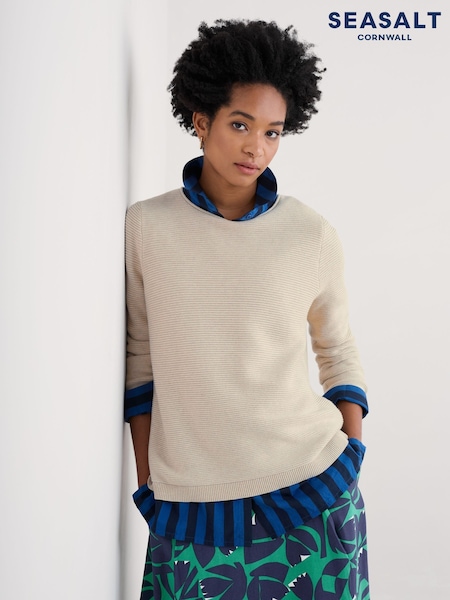 Natural - Seasalt Cornwall Makers 100% Organic Cotton Jumper (F25311) | 447 LEI
