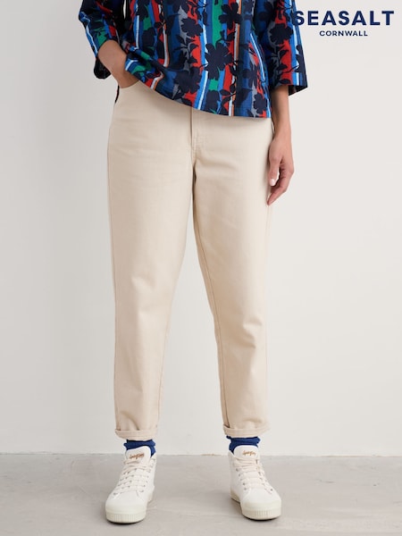 Seasalt Cornwall Natural 100% Cotton Towan Barrel Leg Jeans (F25317) | €107