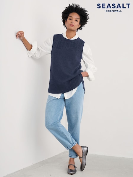 Seasalt Cornwall Smallcombe 100% Cotton Knitted Vest (F25318) | 95 €