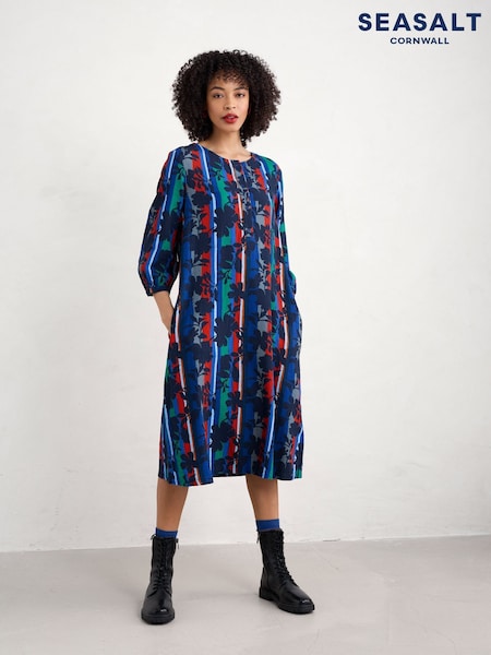 Seasalt Cornwall Black Multi Sea Call A-line Dress (F25323) | €54